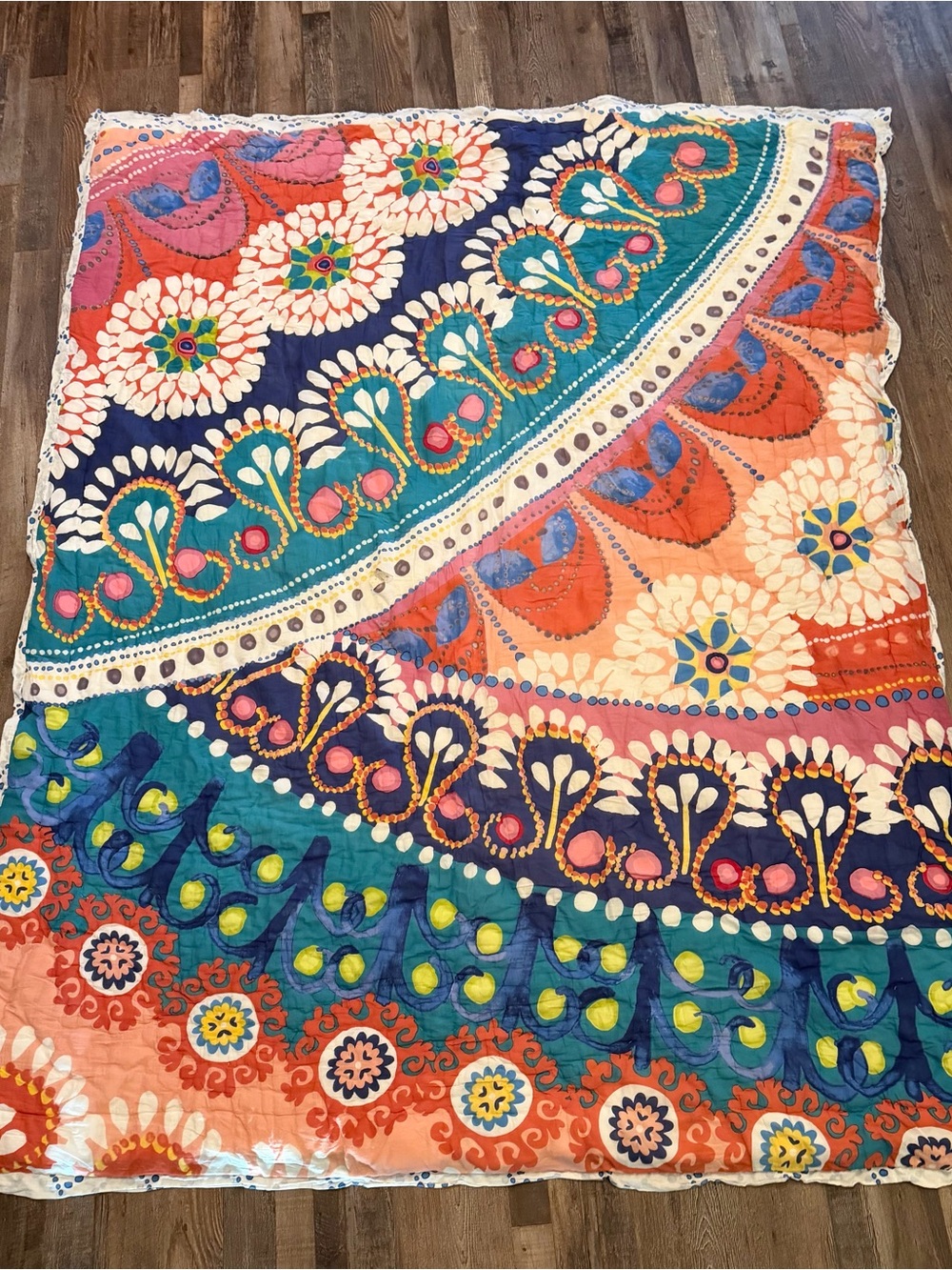 Colorful Boho Reversible Twin Quilt & Sham Set 68 x 86